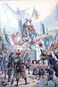 Homage to Paul Deroulede 1846-1914 at the statue of Strasbourg in Paris