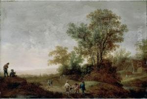 A River Landscape With A Hawking Party by Pieter Jansz. van Asch