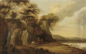 A River Landscape With A Merchant
