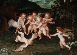 Die Heilige Familie Auf Der Flucht Nach Agypten by Pieter Van Avont