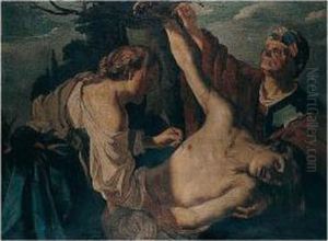 Saint Irene Tending To Saint Sebastian's Wounds