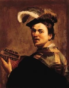 A Man Playing A Lute