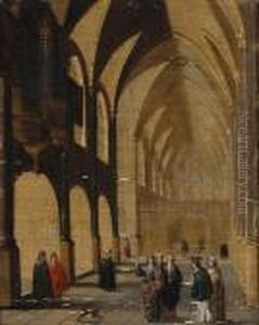 A Cathedral Interior With Figures