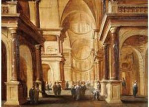 Le Christ Et La Femme Adultere Dans Un Interieur D'eglise