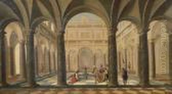 David Handing Uria The Letter In A Classical Courtyard - view 1