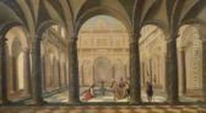 David Handing Uria The Letter In A Classical Courtyard