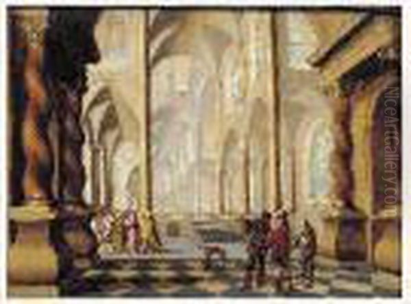 Interieur D'eglise Anime De Personnages - view 1