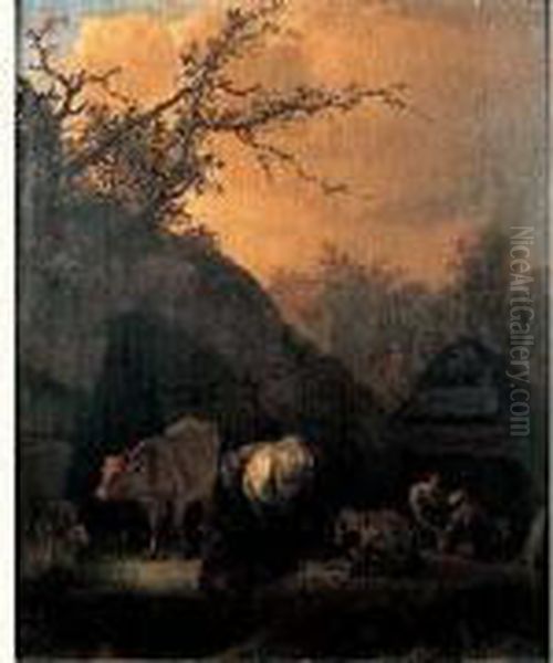 Famille De Bergers Et Leur Troupeau - view 1