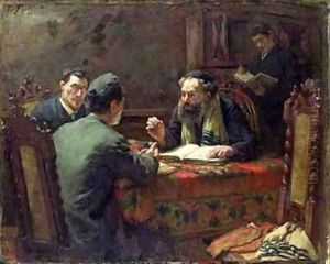 A Theological Debate by Eduard Frankfort