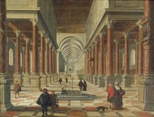 A Church Interior With Figures - view 1