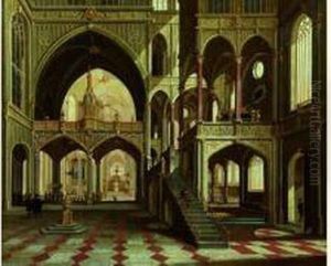 Scene D'interieur D'eglise Gothique