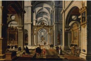 Interior Of A Cathedral by Bartholomeus Van Bassen
