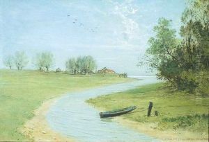 Zomerlanschap Met Kreek