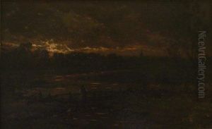 Paysage Au Soleil Couchant