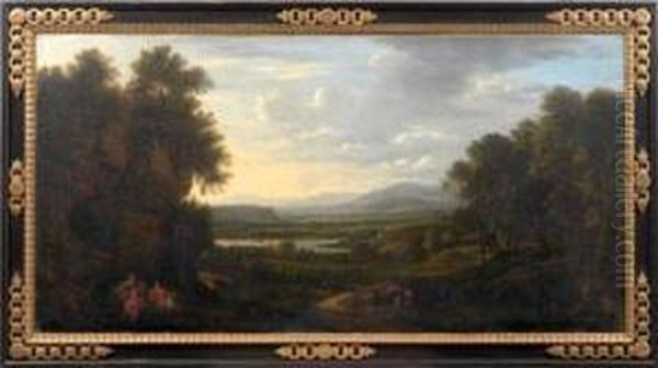 Grose Arkadische Landschaft Mit Rastenden - view 1