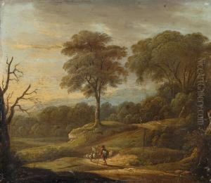 Weite Landschaft Mit Schafherde Und Hirte. by Willem Van Bemmel