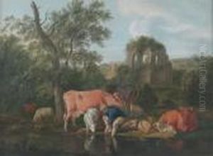 Le Petit Troupeau; La Propriet Pastorale by Dirk van Bergen