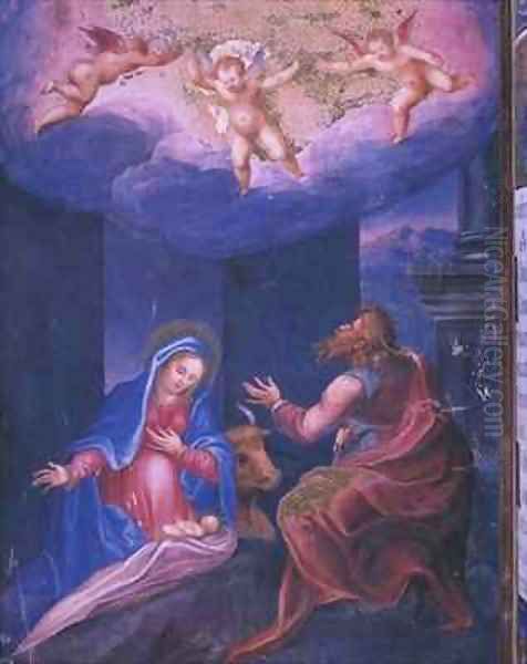 Nativity from a facsimile of the Breviary of King Philip II of Spain - view 1
