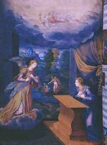 Fol 5v Annunciation by Julian Fuente del Saz