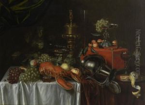 Prunkstillleben Mit Hummer. by Abraham Hendrickz Van Beyeren