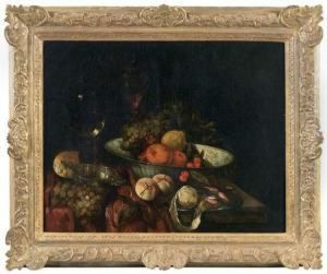 Nature Morte Aux Fruits Et Verre Roemer by Abraham Hendrickz Van Beyeren