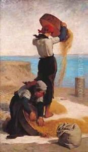 The Winnowers by Francois Nicolas Augustin Feyen-Perrin