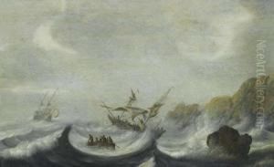 Schiff Im Sturm. by Abraham Hendrickz Van Beyeren