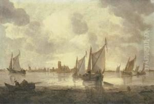 Dutch Kaags And Other Shipping In Calm Seas by Abraham Hendrickz Van Beyeren