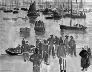 Fisherfolk In The Harbour Of Douarnenez