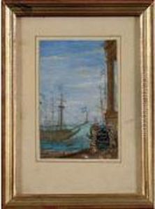 navire Pres De Ruines Antiques by Henri Joseph Van Blarenberghe