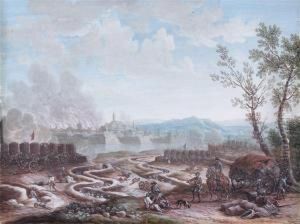 Siege D'une Ville Fortifiee Au Bord D'une Riviere by Louis Nicolael van Blarenberghe