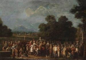 Un Cortege Militaire Dans La Campagne