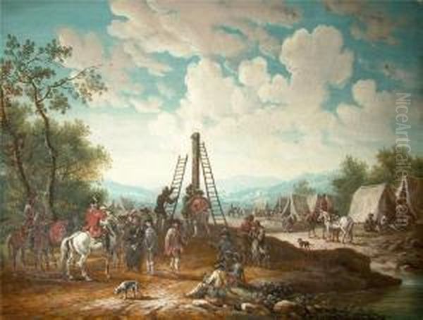 Zeltlager, Im Vordergrund Vorbereitungen Fur Eine Hinrichtung - view 1
