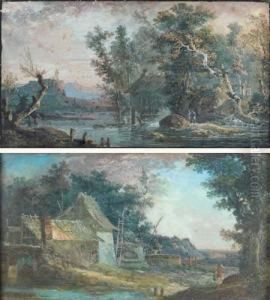 Paysages Lacustres Animes De Personnages by Louis Nicolael van Blarenberghe