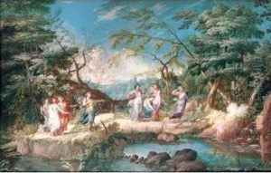 Diana Hunting With Her Nymphs by Louis Nicolael van Blarenberghe