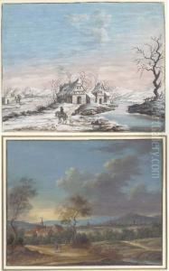 The Four Seasons: Houses By A
Frozen River; A Cloudy Extensivelandscape; Overgrown Ruins By A River;
And A Sunlit Riverlandscape by Louis Nicolael van Blarenberghe