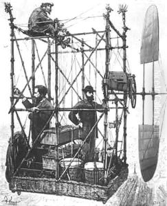 The Dirigible of the Brothers Albert and Gaston Tissandier by P. Ferat