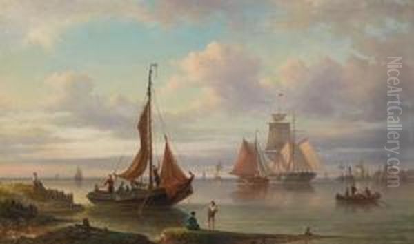 Hollandische Handels- Und Fischerschiffe In Der Mundung Der Zuidersee Bei Amsterdam - view 1