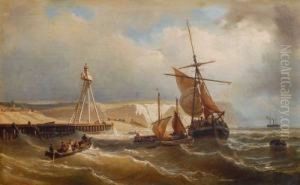 Schiffe Vor Den White Cliffs Von Dover