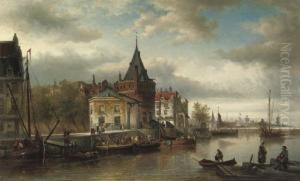 A Busy Day Along The Prins Hendrikkade By The Schreierstoren, Amsterdam - view 1