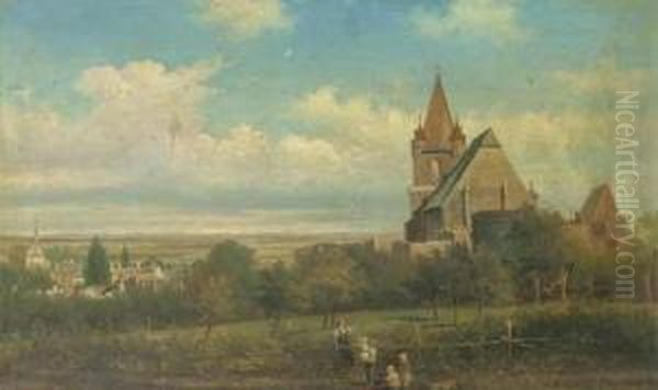 Ansicht Von Perchtoldsdorf Von Der Leonshardtsberg: View Of Anaustrian Town - view 1