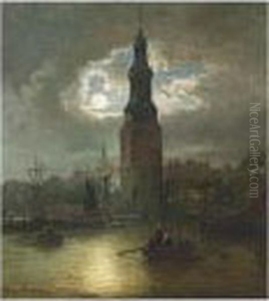 The Montelbaanstoren At Dusk - view 1