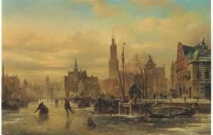 Skaters On A Frozen Canal