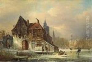 Winteransicht Und Kirche Zu Haarlem