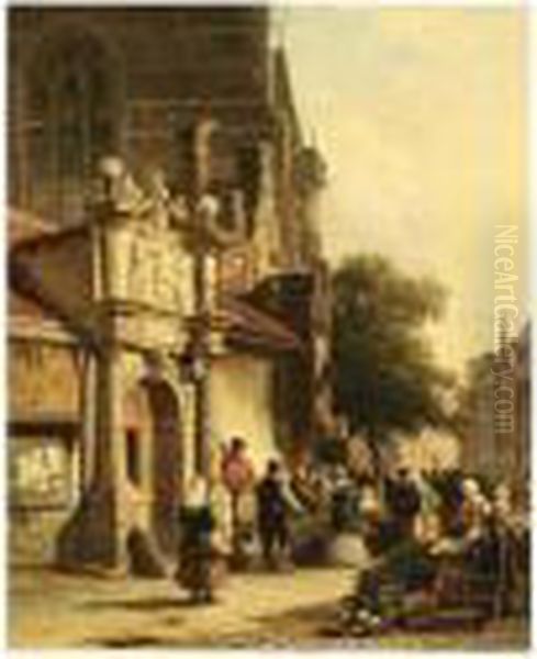 A Vegetable Market In A Dutch Town - view 1
