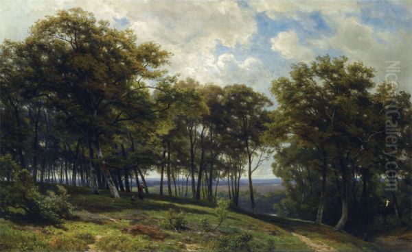 A Mother And Child In A Forest Landscape - view 1