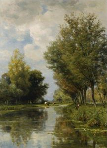 Anglers In A River Landscape