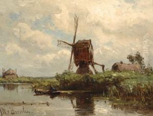 Mill And Farm By Thewater by Jan Willem Van Borselen