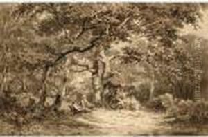 Children In A Forest Landscape Children In A Forest Landscape