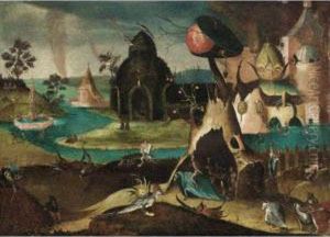 Hell Scene With The Fountain Of Life by Pieter van der Heyden